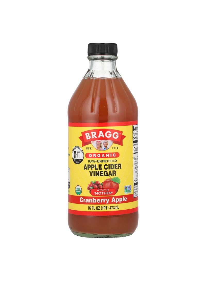 خل التفاح العضوي مع الأم، تفاح التوت البري، 16 fl oz (473 ml)